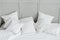 White Blank Pillow on Home Bedroom Headboard