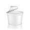 White blank plastic container for sour cream, yogurt, jams and other products