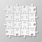 White blank puzzle piece vector set