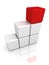 White blocks ladder with red top leader