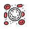 white blood cells color icon vector illustration