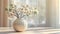 White Blooms: Chic Home Interior for Product Display