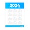 white and blue 2024 annual schedule layout for office desk or wall