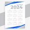 white and blue 2024 english calendar layout for new year