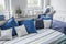 White and blue bedding set