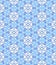 White Blue Bloom Flower Snow Abstract Pattern on Blue Background