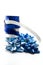 White and Blue Bows with Ribbons on White