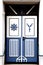 White and blue decorated front doors - marine decoration