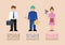 White Blue and Pink collar workers infographic