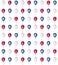 White, blue and red balloons seamless pattern