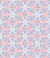 White Blue Star Flower Snow Abstract Pattern on Red Background