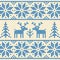 White and blue sweater with deer vector ornament