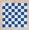 White and blue tile checkerboard