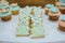 white blue turquoise cookies bunny stile and cupcakes