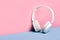 White bluetooth wireless headphone