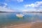 White boat on the coast of Persian Gulf