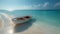 White boat on a serene tropical beach