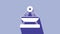 White Boat swing icon isolated on purple background. Childrens entertainment playground. Attraction riding ship