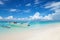 White boat on a tropical beach