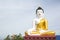 White body and golden buddha statue in san khampaeng chiangmai temple public location of thailand