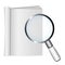 White book and magnifier glass