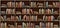 White bookshelf mockup, books on shelf in library