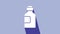 White Bottle of medicine syrup icon isolated on purple background. 4K Video motion graphic animation