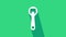 White Bottle opener icon isolated on green background. 4K Video motion graphic animation