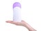 White bottle shower gel in hand beauty