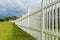 White Boundary Vertical Slat Fence