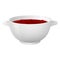 White bowl with delicios strawberry jam.