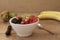 White bowl filled with fresh fruits