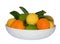 White Bowl of Lemon, Limes and Mandarins.