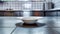 A white bowl sitting on a tiled kitchen counter, AI