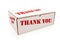 White Box with Thank You on Sides Isolated