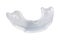 White boxing mouth guard to protect the teeth and lips, on a white background