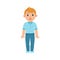 White Boy Kid Standing, Part Of Growing Stages With Kids In Different Age Vector Set