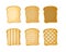 White bread, Set of 6 slices toast bread, vector illustration isolated on a white background.