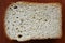 White bread texture in a cut. Close-up view on the plane of the finished dough produc