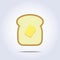 White bread toast icon with butter