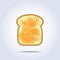 White bread toast icon with caviar