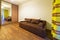 White and brown bedroom interior