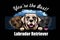 White, Brown and Black Labrador Retriever - vector peeking dog head, dog breed