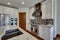White and brown cabinets luxury huge kitchen interior with amazing details and top noch appliances