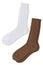 White and brown pair of sock