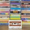 White and brown retro audio cassette