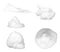 White bubble foam, set and collection. Isolated