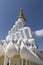 White Buddha Statue installation at Wat Prathat Phasornkaew of Phetchabun province