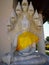 The White Buddha statue sitting on seven heads snake.