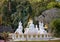 White Buddhist statues   Wat Tham Chiang Dao Buddhist temple complex.